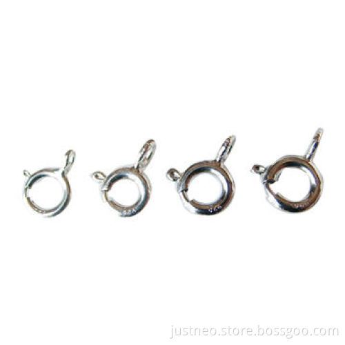 Solid 925 sterling silver spring ring necklace clasps, 5-8mm